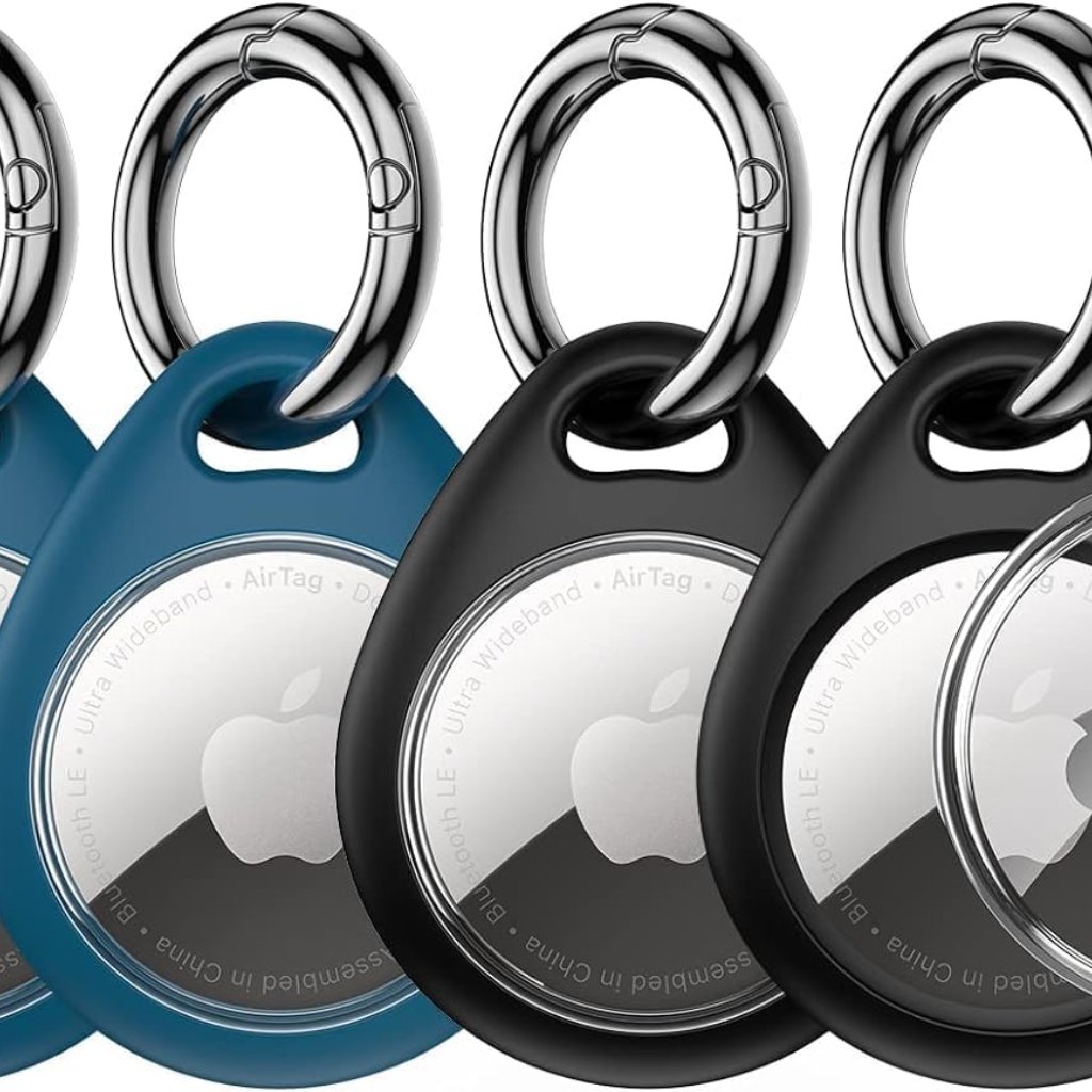 Durable Tpu Airtag Cases - Secure 4-Pack With Keychain For Kids & Pets